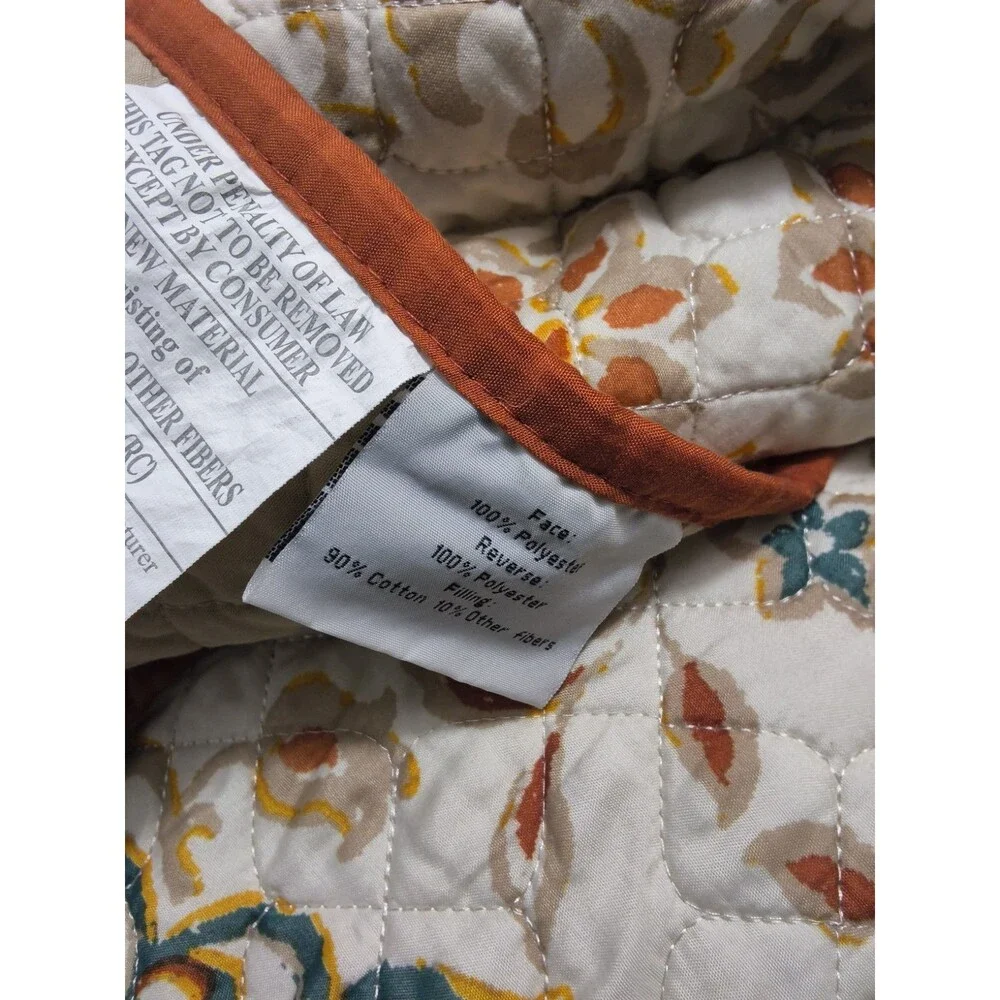 E & E Co. Quilted Comforter Queen  90 X 90 Floral Square